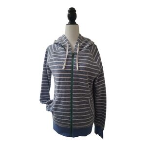 Rip Curl Hooded Full Zip Jacket Women Size Med Striped Long Sleeve with Pockets